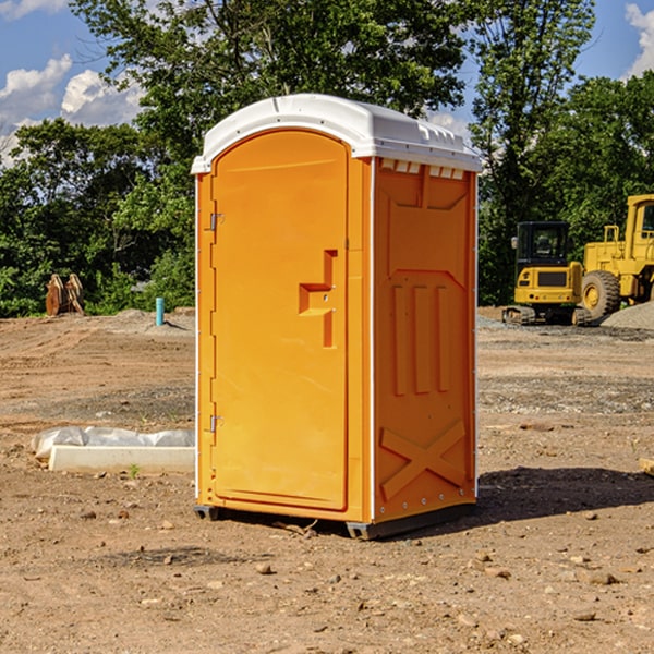 how often are the portable restrooms cleaned and serviced during a rental period in Honeydew California